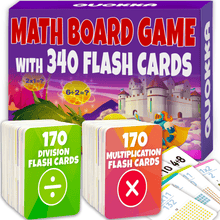 Load image into Gallery viewer, Math Board Game with 340 Flash Cards
