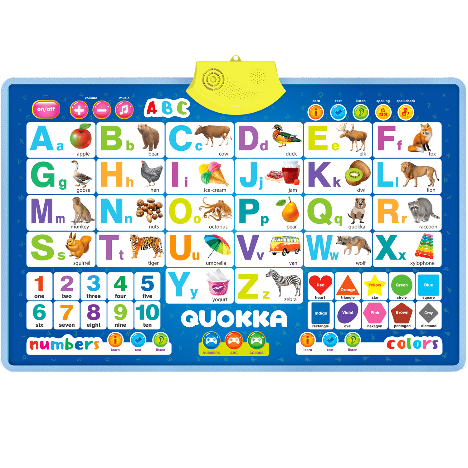Alphabet Poster Preschool Learning Toy  Learn Letters, Numbers, Color –  Quokka